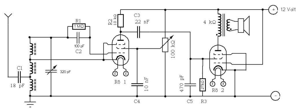 Audion Schaltbild 0-V-1